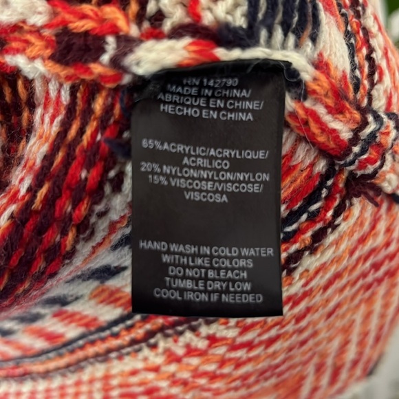 Maxsport Ivory Orange  Aztec Tribal Cardigan Women’s Sweater Size Large. - Picture 9 of 9